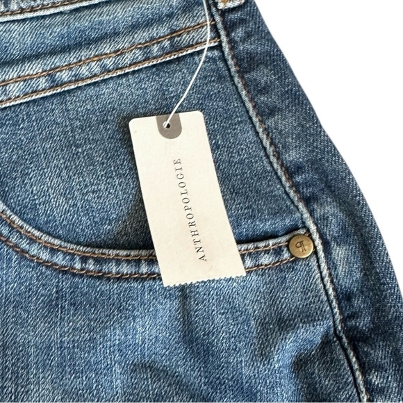 Pilcro Anthropologie Denim Shorts Size 31 NWT Blue Bandits Jeans Cuffed Summer - Picture 3 of 6